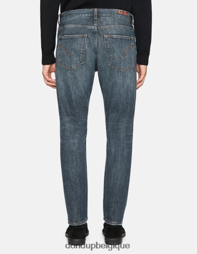 Hommes vêtements DONDUP bleu jean coupe carotte dian en denim rigide 8826D0607