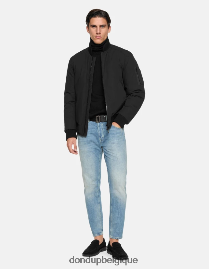 Hommes vêtements DONDUP bleu jean coupe carotte dian en denim rigide 8826D0612