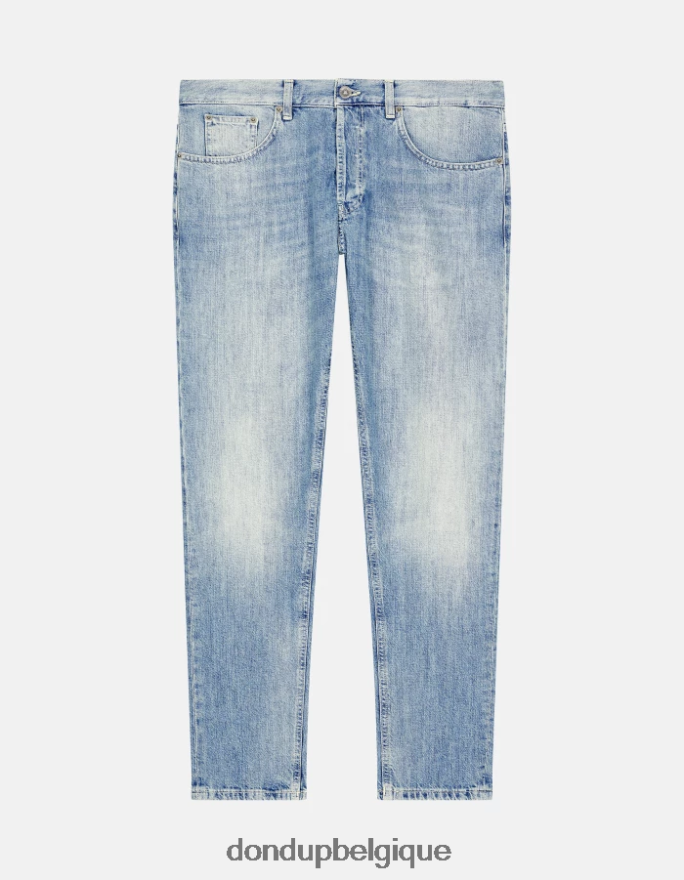 Hommes vêtements DONDUP bleu jean coupe carotte dian en denim rigide 8826D0612