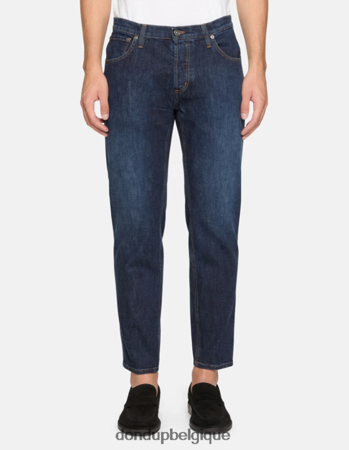 Hommes vêtements DONDUP bleu jean en denim stretch coupe carotte Brighton 8826D0566