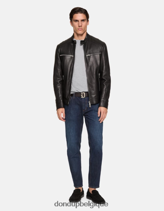 Hommes vêtements DONDUP bleu jean en denim stretch coupe carotte Brighton 8826D0566