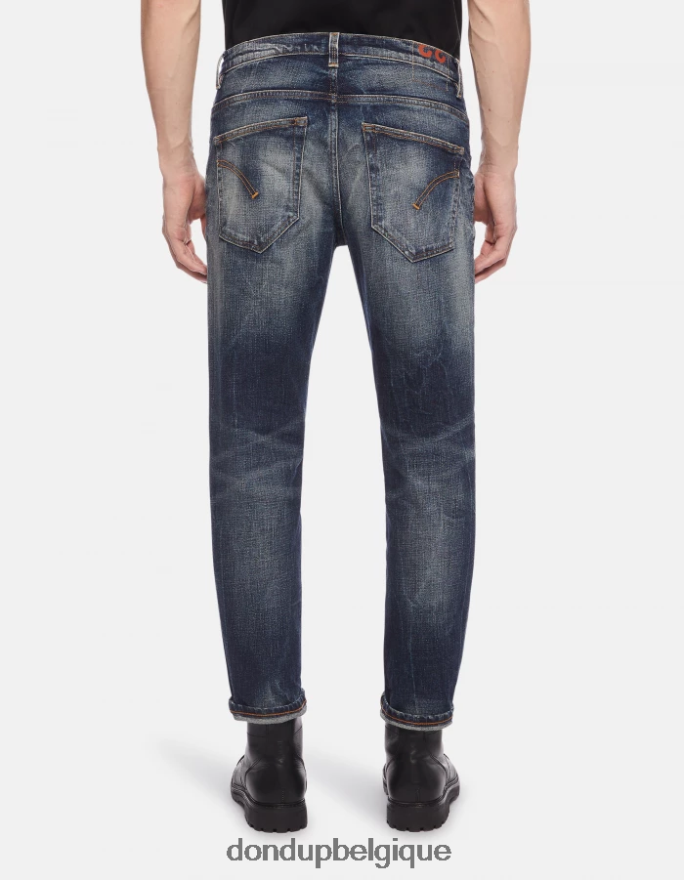 Hommes vêtements DONDUP bleu jean en denim stretch coupe carotte Brighton 8826D0658