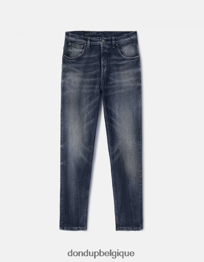 Hommes vêtements DONDUP bleu jean en denim stretch coupe carotte Brighton 8826D0658