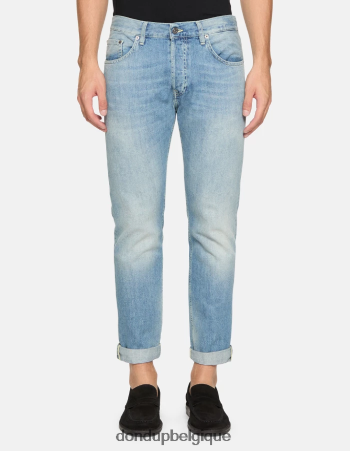 Hommes vêtements DONDUP bleu jean iconique en denim rigide coupe classique 8826D0562