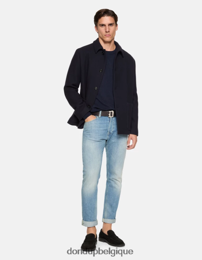 Hommes vêtements DONDUP bleu jean iconique en denim rigide coupe classique 8826D0562