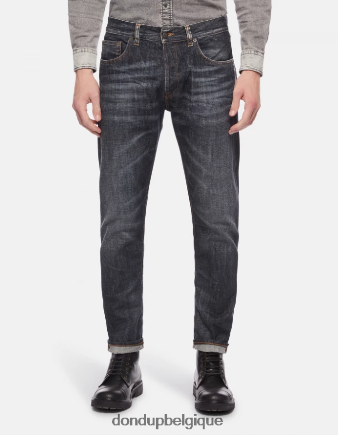 Hommes vêtements DONDUP bleu jean iconique en denim rigide coupe classique 8826D0605