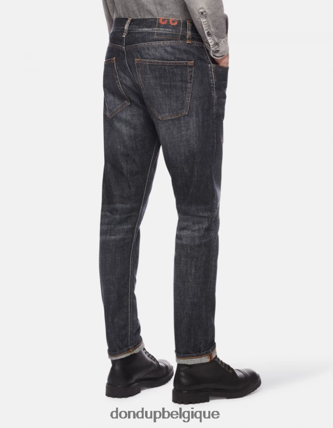 Hommes vêtements DONDUP bleu jean iconique en denim rigide coupe classique 8826D0605