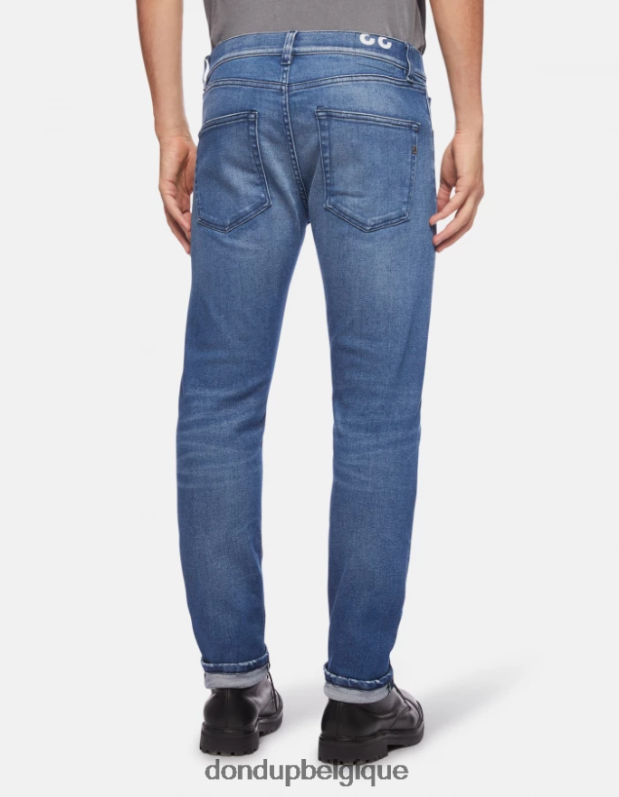 Hommes vêtements DONDUP bleu jean iconique en denim stretch coupe classique 8826D0628