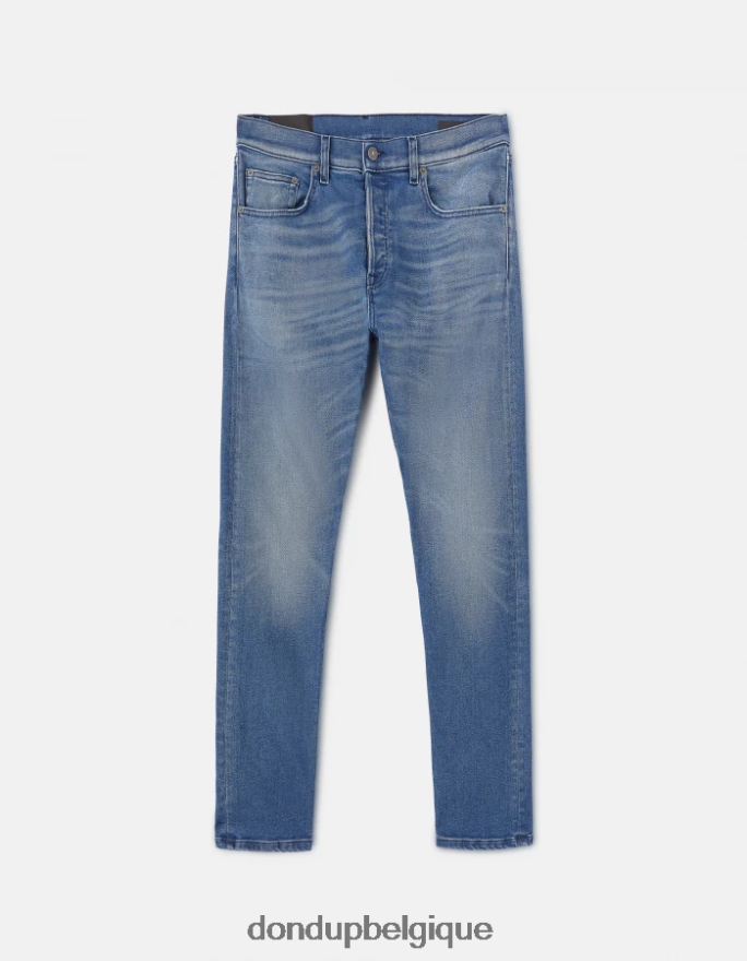 Hommes vêtements DONDUP bleu jean iconique en denim stretch coupe classique 8826D0628