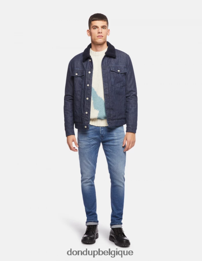 Hommes vêtements DONDUP bleu jean iconique en denim stretch coupe classique 8826D0628