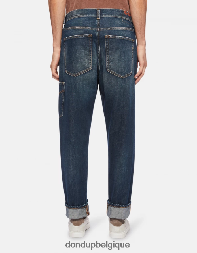 Hommes vêtements DONDUP bleu jean paco coupe ample en denim rigide 8826D0559