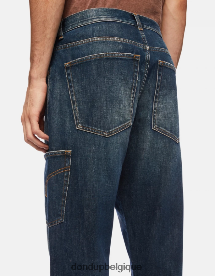 Hommes vêtements DONDUP bleu jean paco coupe ample en denim rigide 8826D0559