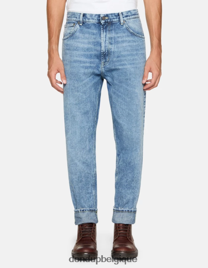 Hommes vêtements DONDUP bleu jean paco coupe ample en denim rigide 8826D0564