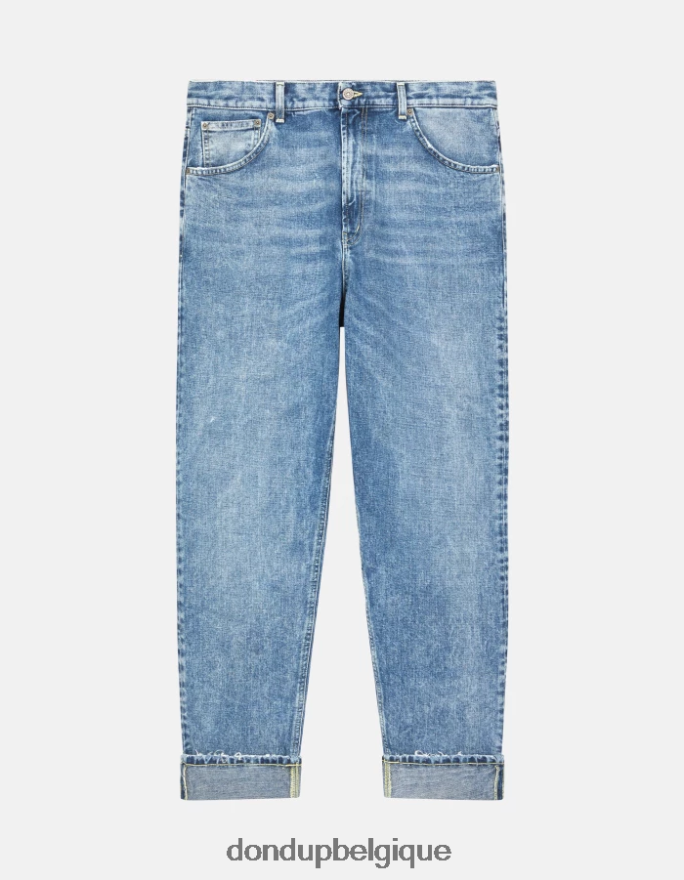 Hommes vêtements DONDUP bleu jean paco coupe ample en denim rigide 8826D0564