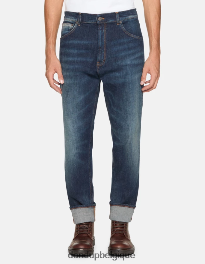 Hommes vêtements DONDUP bleu jean paco coupe ample en denim stretch 8826D0571