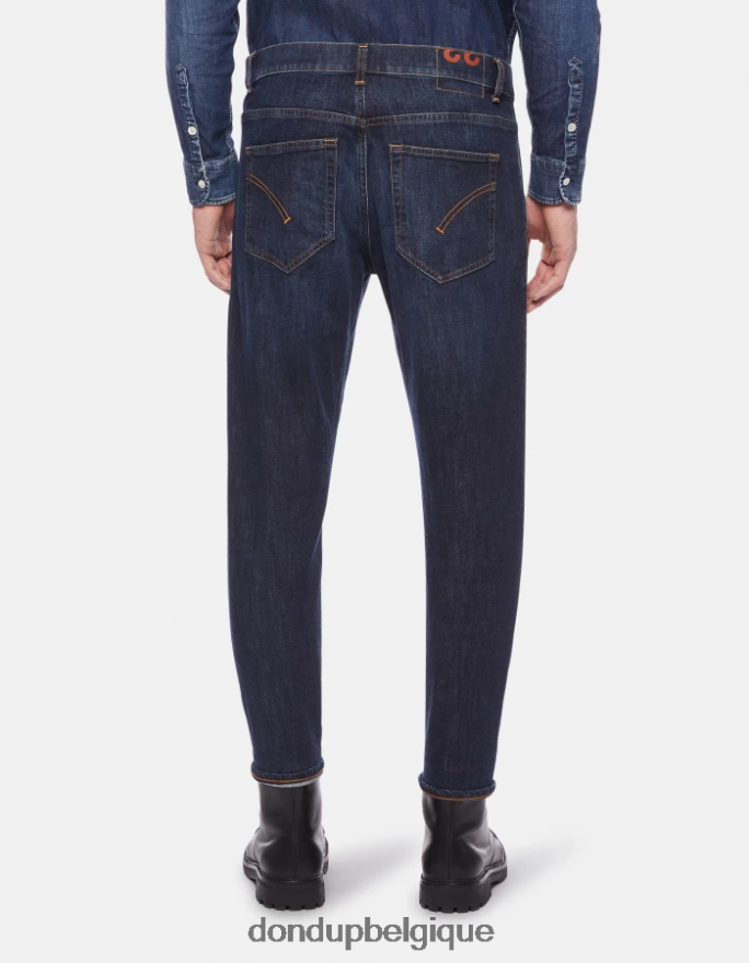 Hommes vêtements DONDUP bleu jean paul coupe carotte en denim stretch 8826D0655