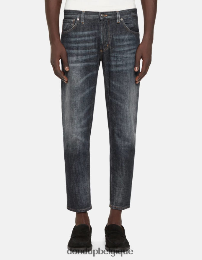 Hommes vêtements DONDUP bleu jean rigide coupe carotte Brighton 8826D0598