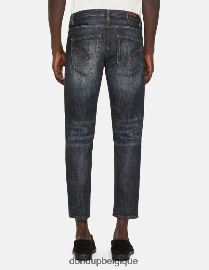 Hommes vêtements DONDUP bleu jean rigide coupe carotte Brighton 8826D0598