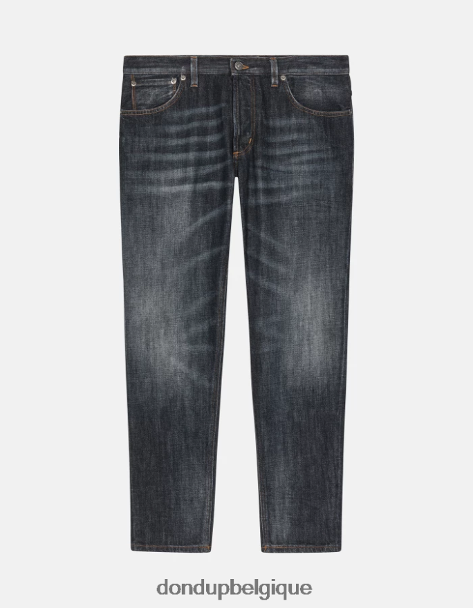 Hommes vêtements DONDUP bleu jean rigide coupe carotte Brighton 8826D0598