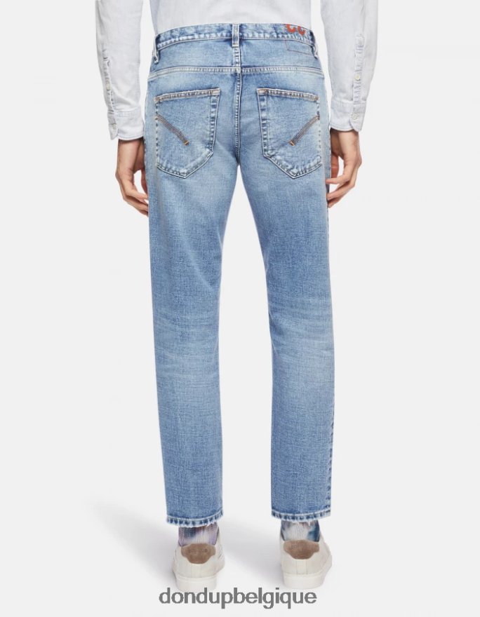 Hommes vêtements DONDUP bleu jean rigide coupe carotte Brighton 8826D0652