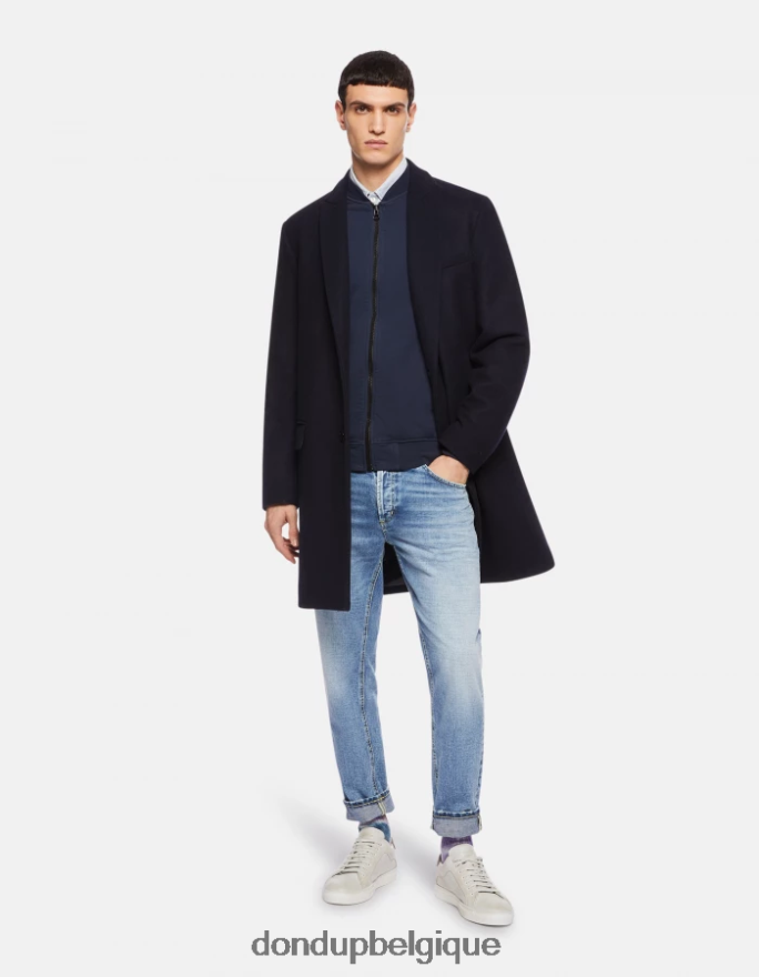 Hommes vêtements DONDUP bleu jean rigide coupe carotte Brighton 8826D0652