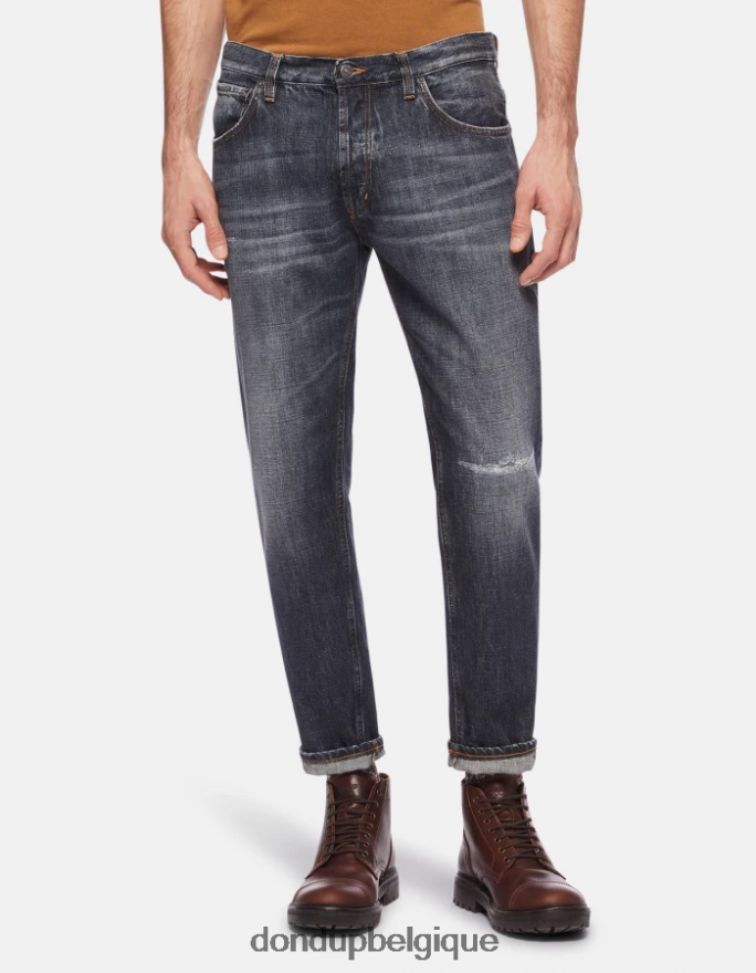 Hommes vêtements DONDUP bleu jean rigide coupe carotte Brighton 8826D0657