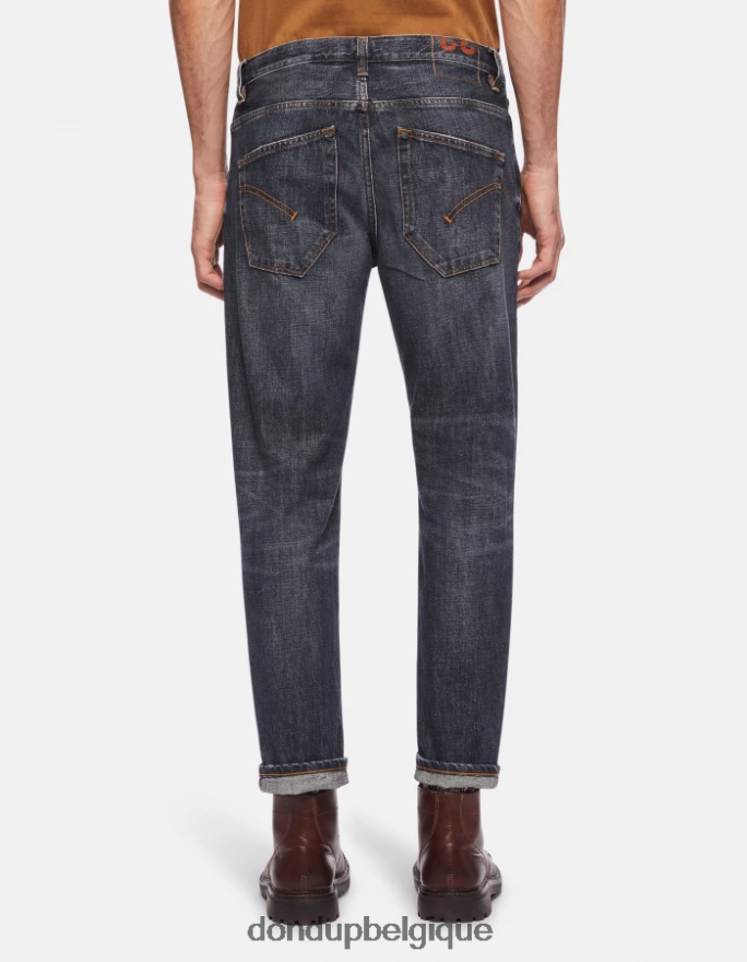 Hommes vêtements DONDUP bleu jean rigide coupe carotte Brighton 8826D0657