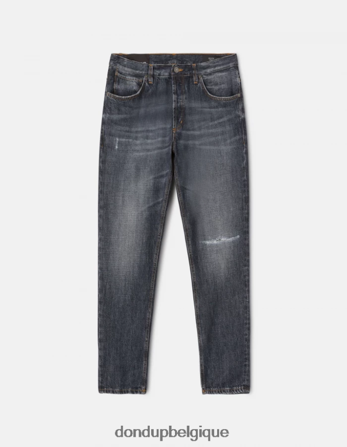 Hommes vêtements DONDUP bleu jean rigide coupe carotte Brighton 8826D0657