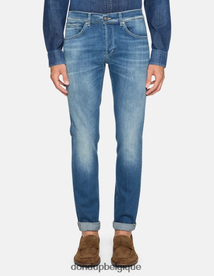 Hommes vêtements DONDUP bleu jean skinny George en denim stretch 8826D0563