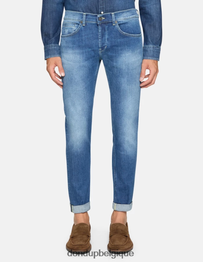 Hommes vêtements DONDUP bleu jean skinny George en denim stretch 8826D0573