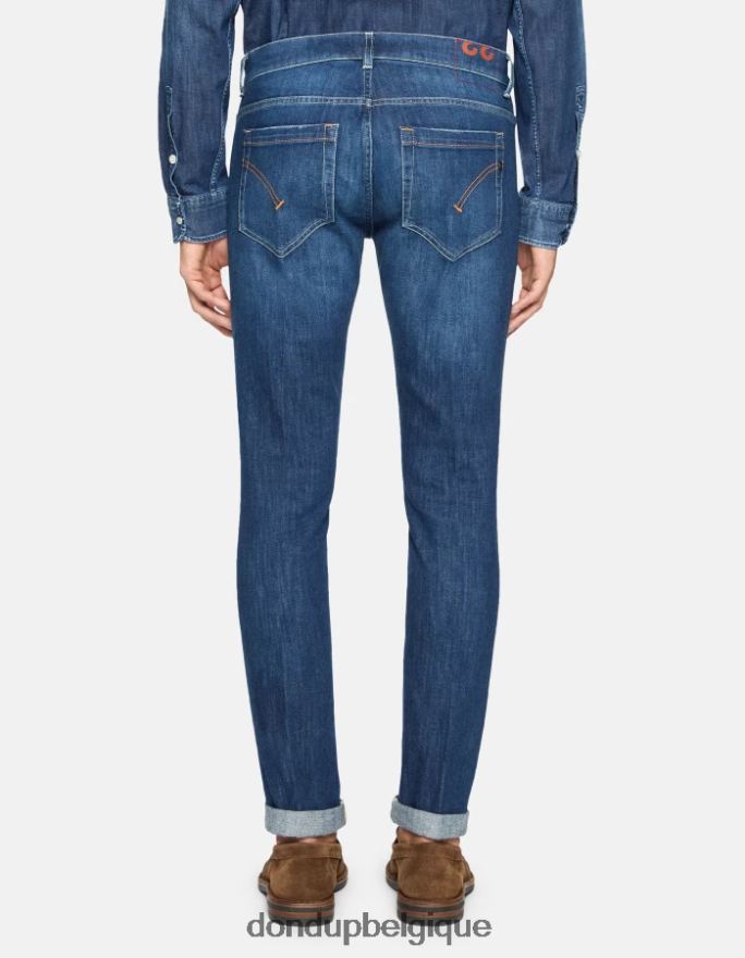 Hommes vêtements DONDUP bleu jean skinny George en denim stretch 8826D0575