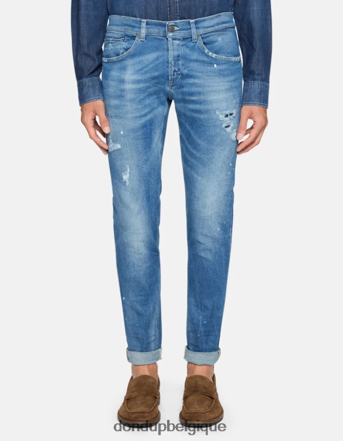 Hommes vêtements DONDUP bleu jean skinny George en denim stretch 8826D0586