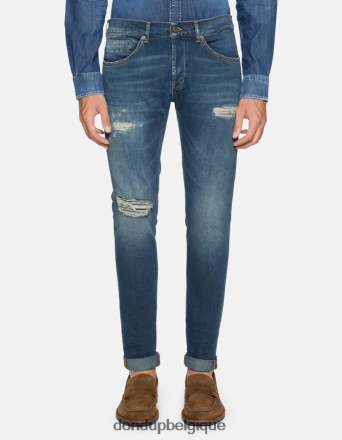 Hommes vêtements DONDUP bleu jean skinny George en denim stretch 8826D0594