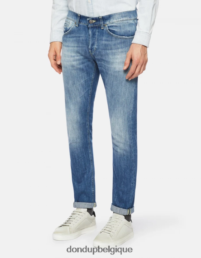 Hommes vêtements DONDUP bleu jean skinny George en denim stretch 8826D0659