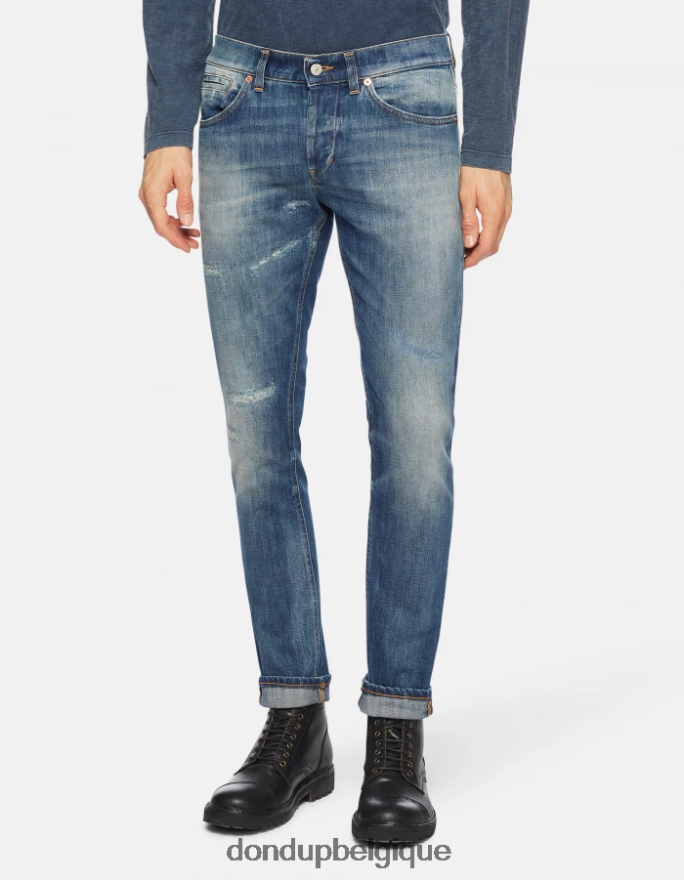 Hommes vêtements DONDUP bleu jean skinny George en denim stretch 8826D0667