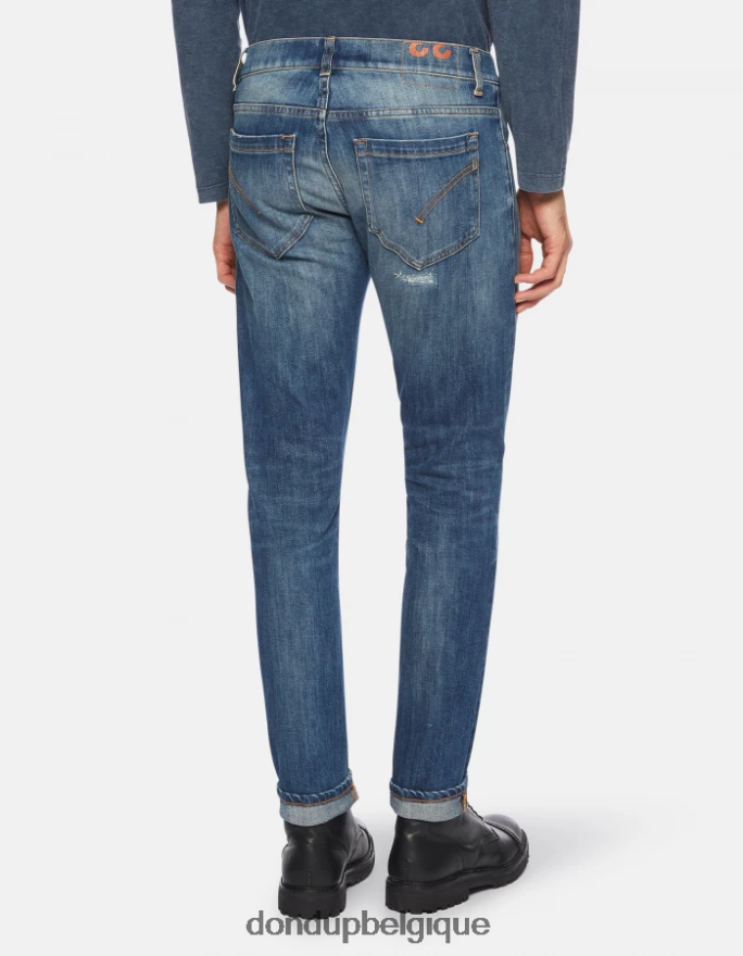 Hommes vêtements DONDUP bleu jean skinny George en denim stretch 8826D0667