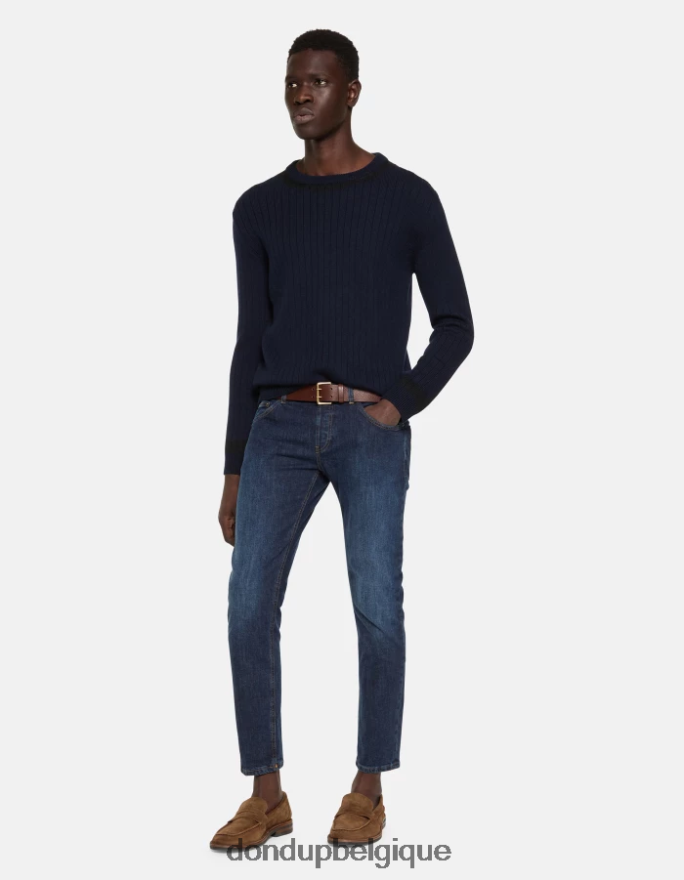 Hommes vêtements DONDUP bleu jean slim en denim stretch Mius 8826D0560