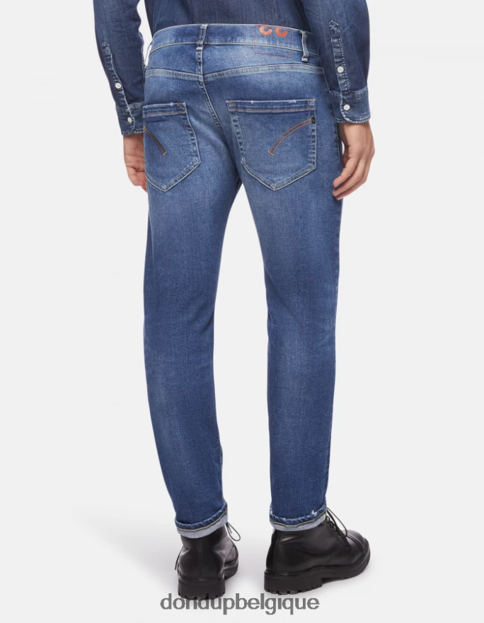 Hommes vêtements DONDUP bleu jean slim en denim stretch Mius 8826D0616