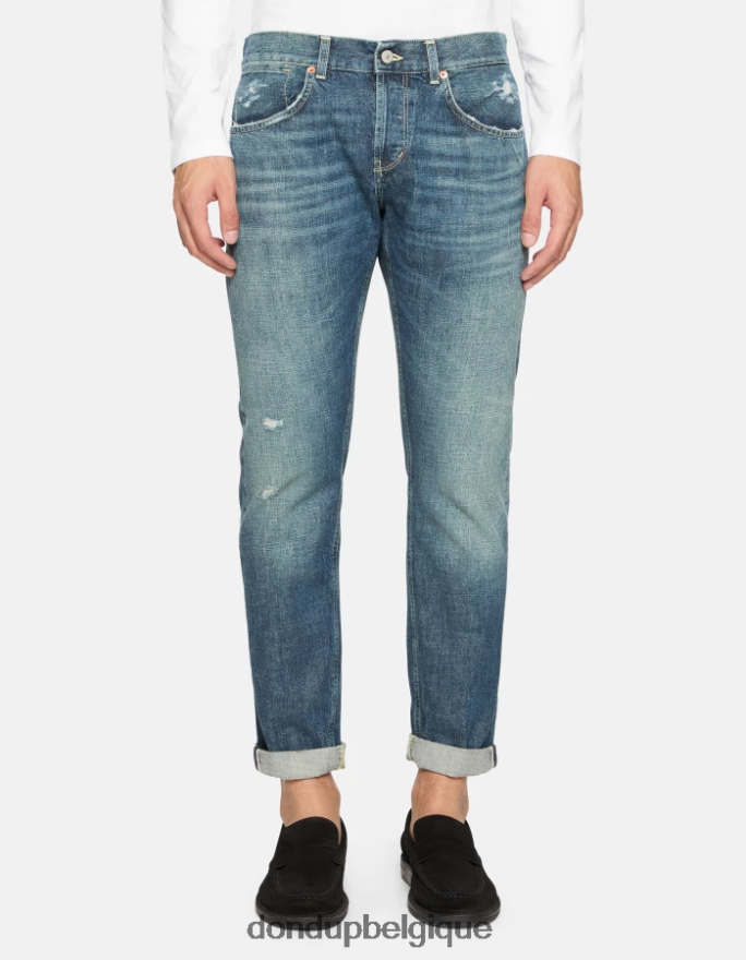 Hommes vêtements DONDUP bleu jean travis slim fit en denim selvedge rigide 8826D0574