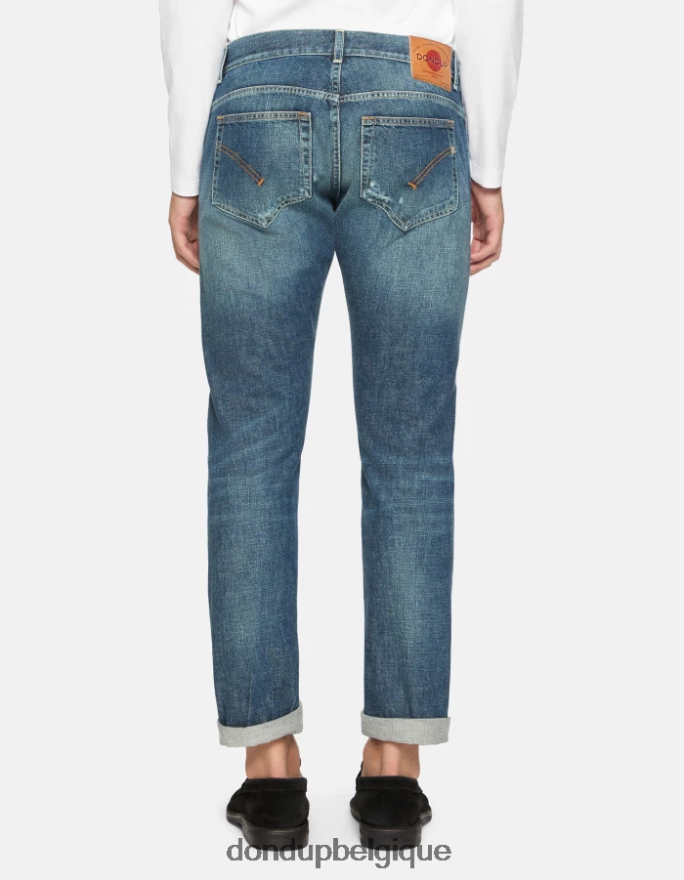 Hommes vêtements DONDUP bleu jean travis slim fit en denim selvedge rigide 8826D0574