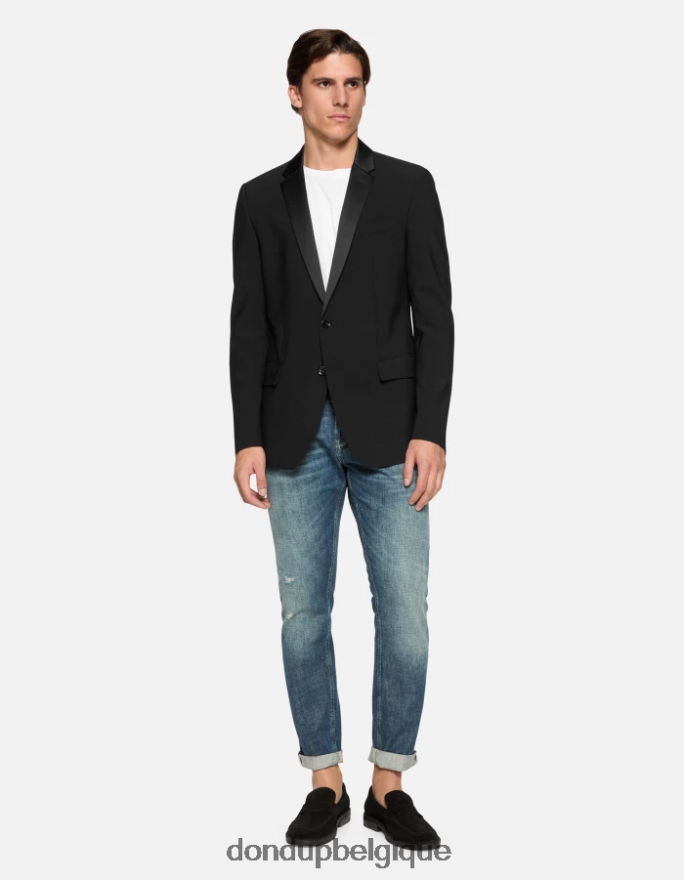 Hommes vêtements DONDUP bleu jean travis slim fit en denim selvedge rigide 8826D0574