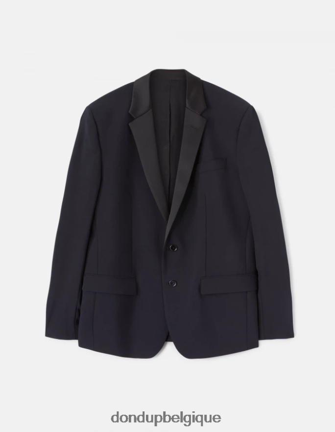 Hommes vêtements DONDUP bleu marine blazer en laine à simple boutonnage 8826D0922