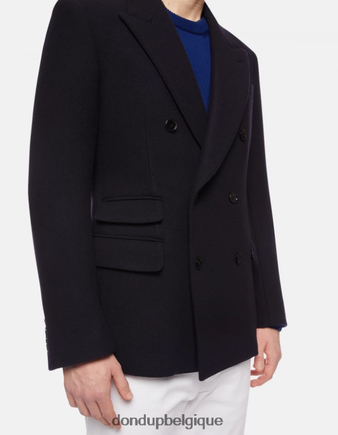 Hommes vêtements DONDUP bleu marine blazer en tissu à double boutonnage 8826D0923