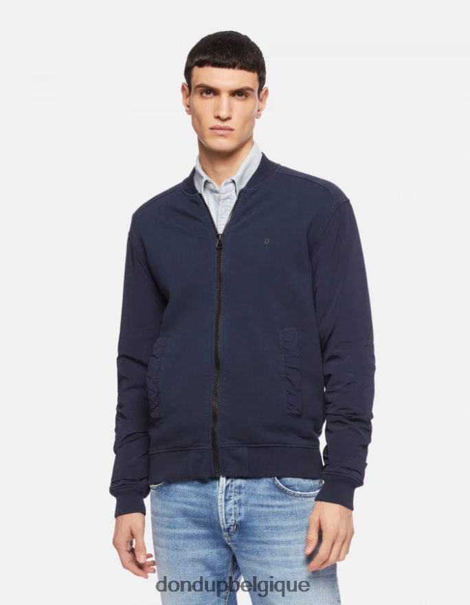 Hommes vêtements DONDUP bleu marine blouson aviateur coupe classique en polaire 8826D0839