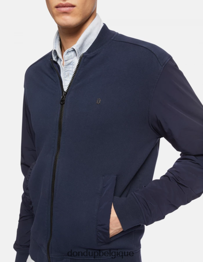 Hommes vêtements DONDUP bleu marine blouson aviateur coupe classique en polaire 8826D0839