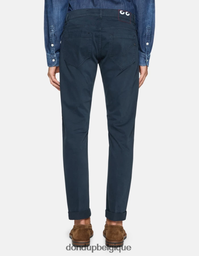 Hommes vêtements DONDUP bleu marine pantalon skinny en coton george 8826D0647