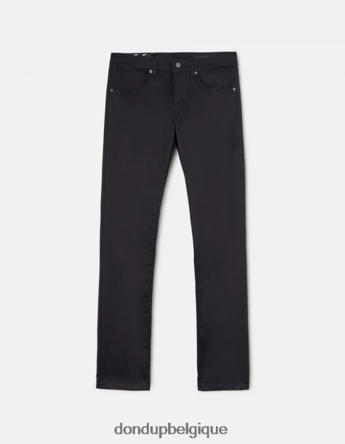 Hommes vêtements DONDUP bleu marine pantalon slim en satin travis 8826D0601