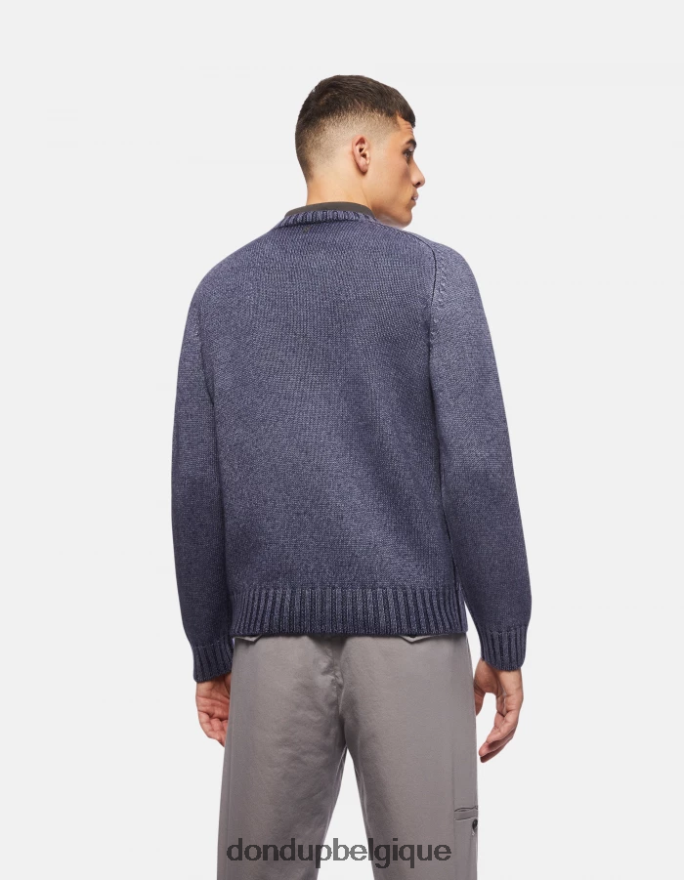 Hommes vêtements DONDUP bleu marine pull à col rond en laine 8826D0900