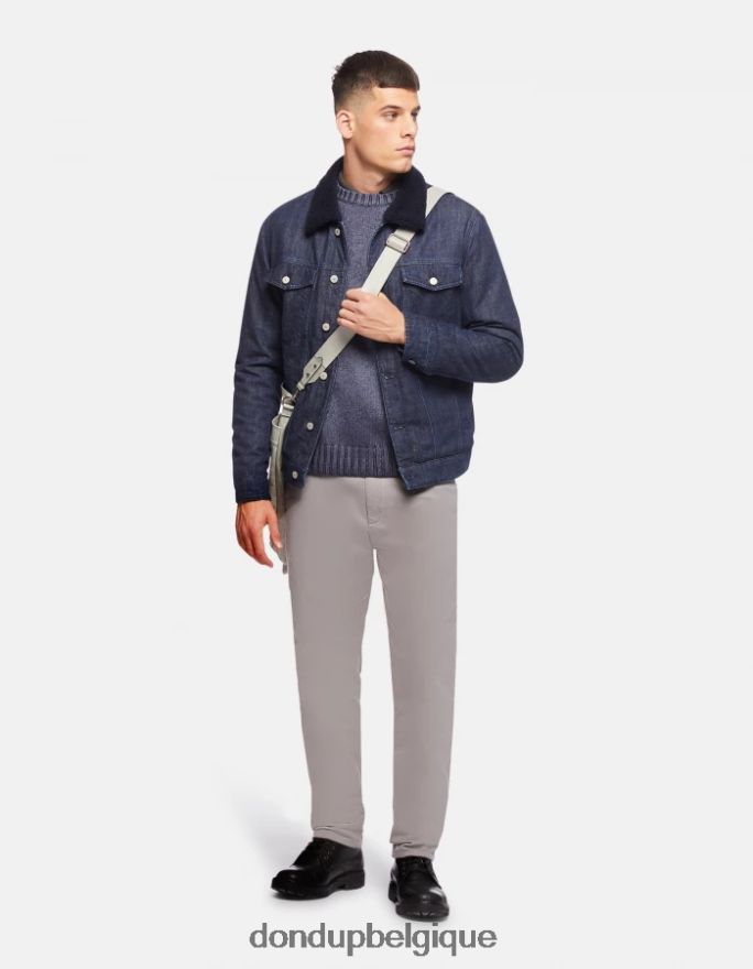 Hommes vêtements DONDUP bleu marine pull à col rond en laine 8826D0900