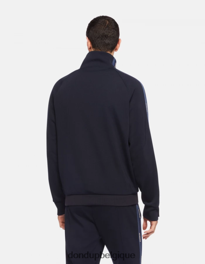 Hommes vêtements DONDUP bleu marine sweat-shirt coupe classique à col montant 8826D0834